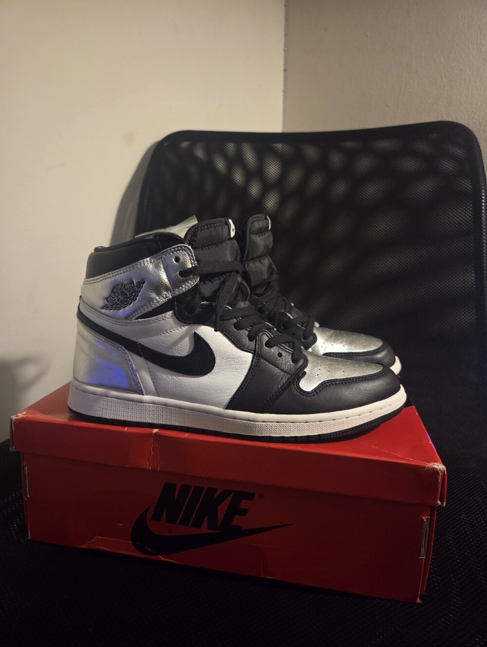 Nike Men’s High-Top Sneakers — Black & Silver